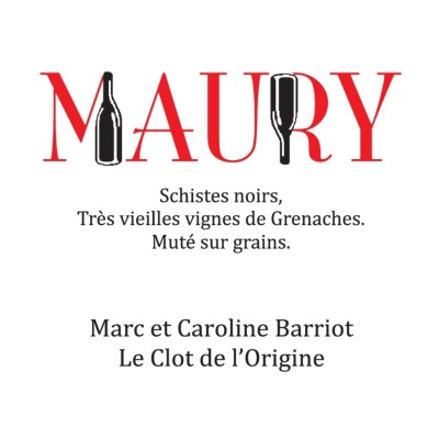 Le Maury rouge AOP - Clot de l'Origine - Marc et Caroline BARRIOT Maury Le Maury rouge AOP - Clot de l'Origine - Marc et Caroline BARRIOT Maury