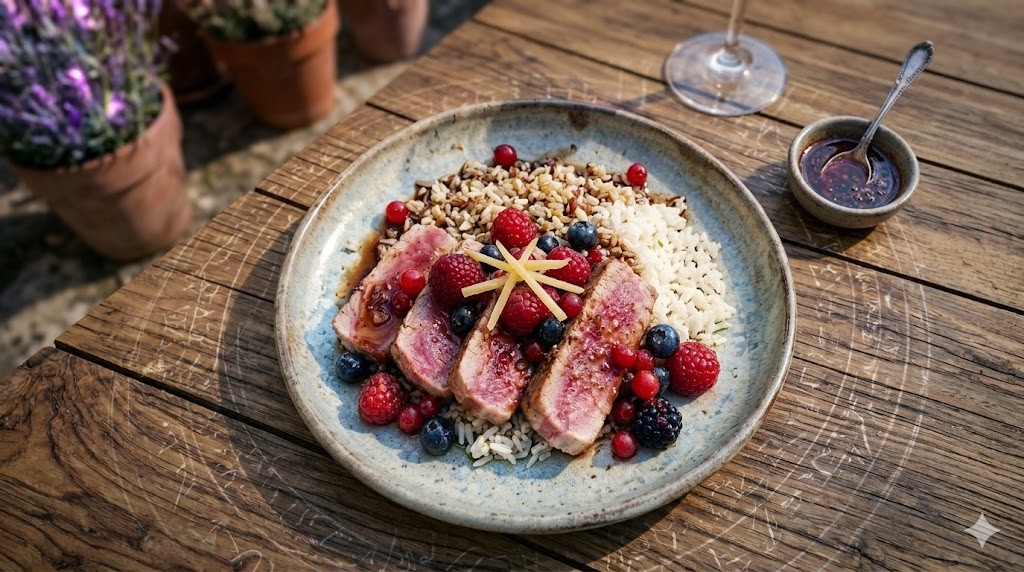 Recette de Thon à la Sauce Soja et aux Fruits Rouges